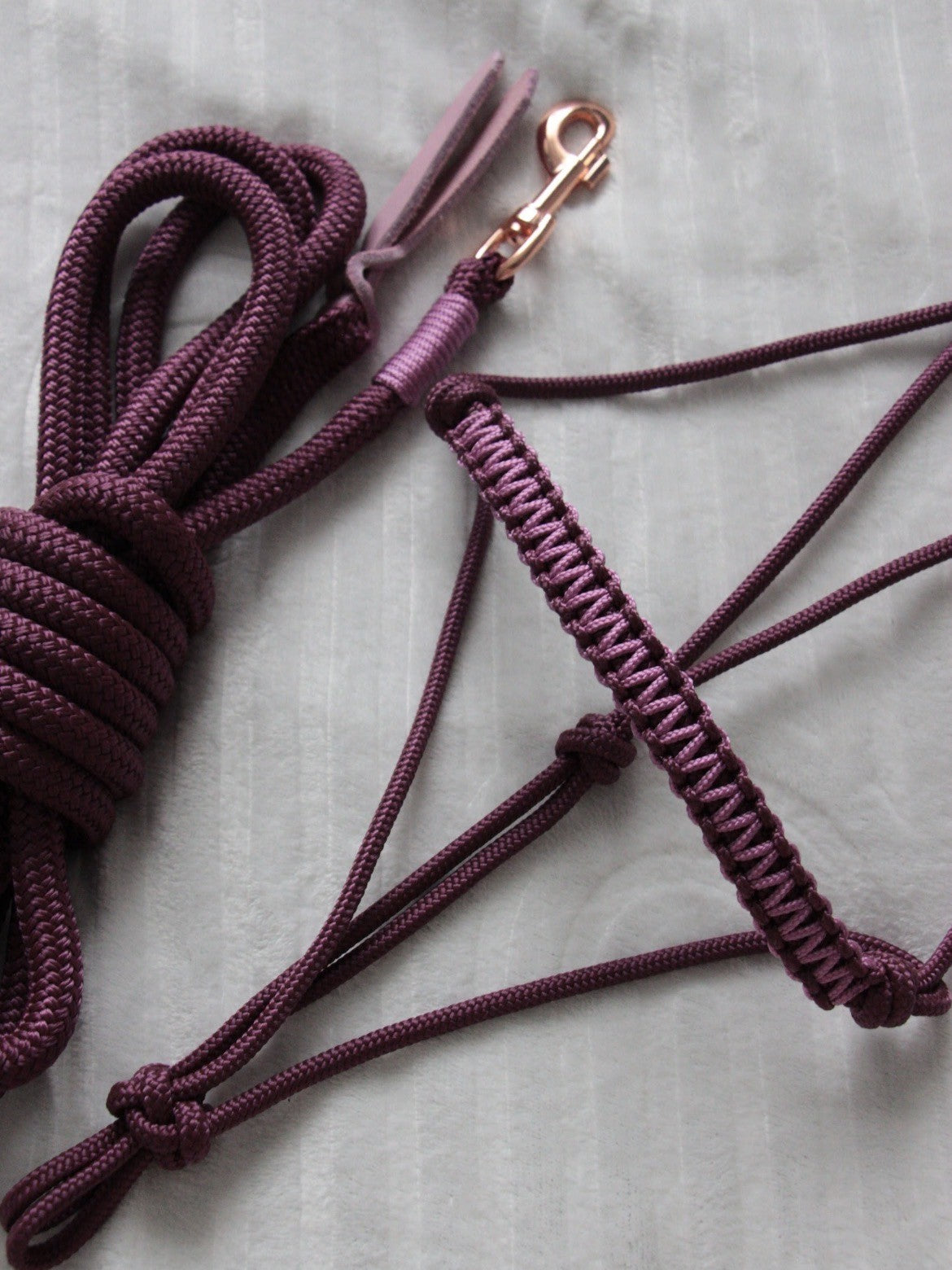 Ensemble Licol/ Longe aubergine/ vieux rose