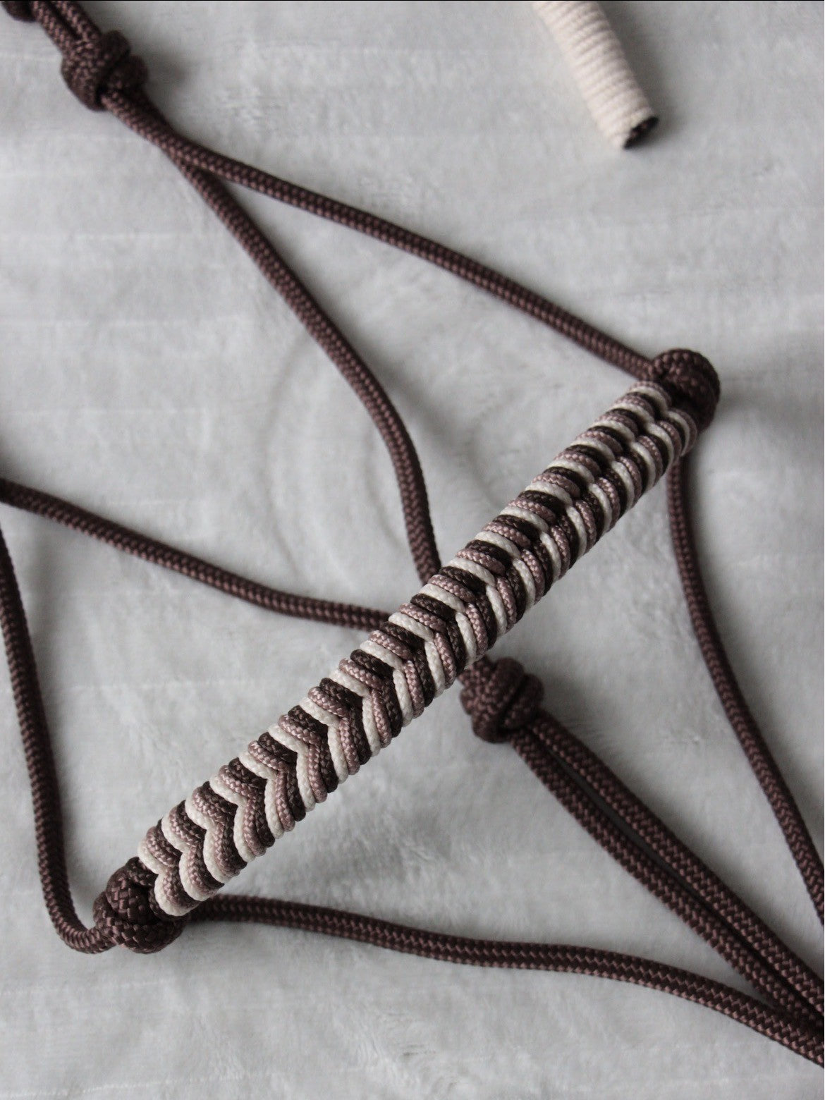 Licol éthologique épi marron/ rose cuivré/ crème