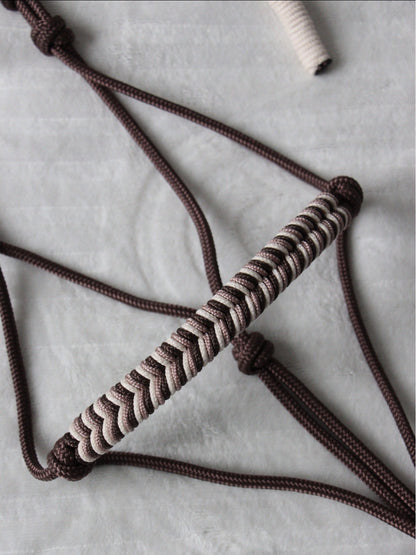 Licol éthologique épi marron/ rose cuivré/ crème