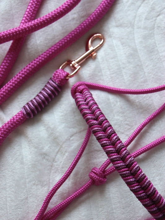 Ensemble Licol/Longe rose fuchsia/ vieux rose/ aubergine