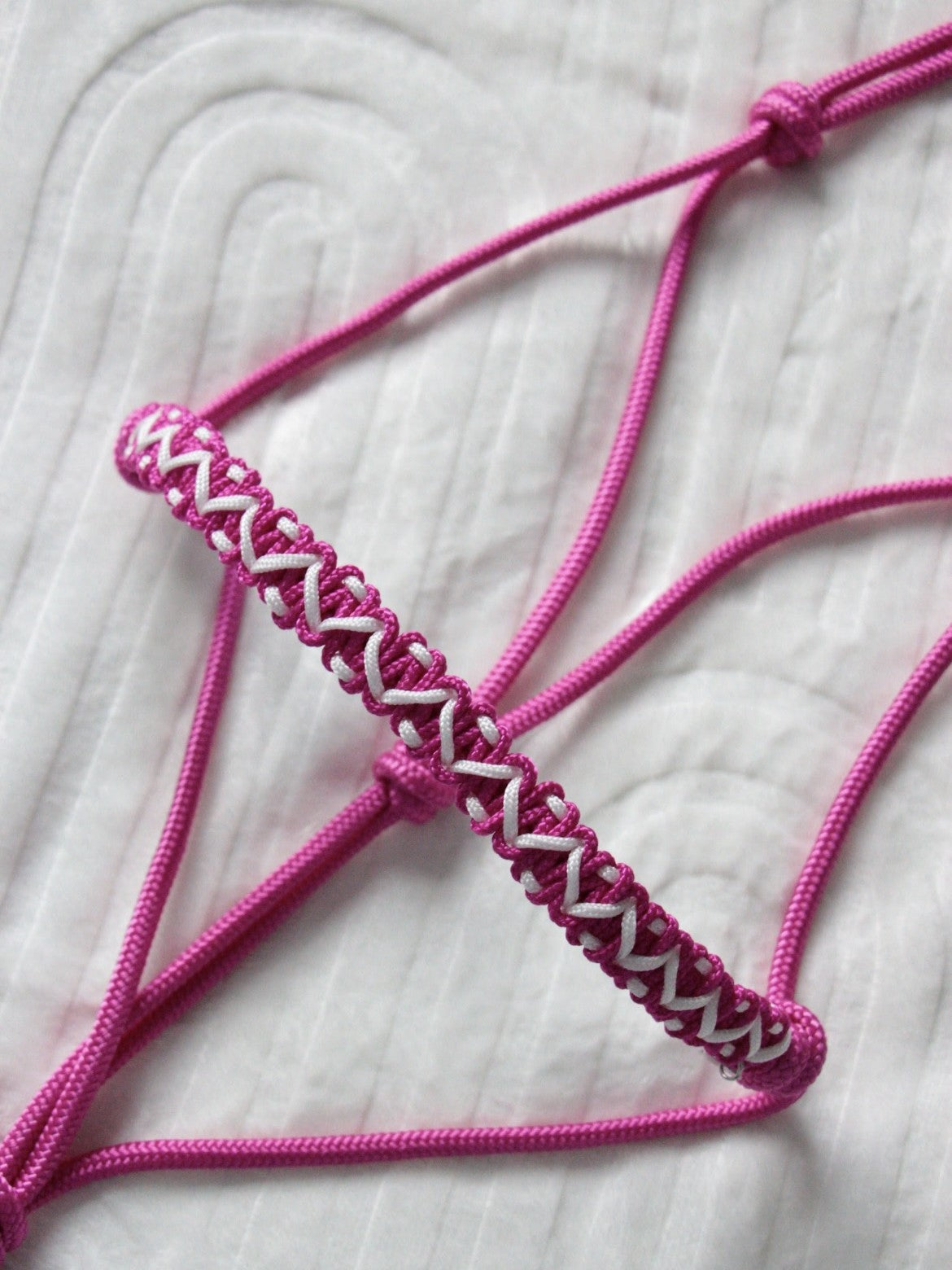 Licol éthologique pyramid rose fuchsia / blanc