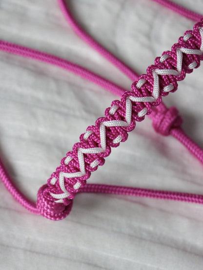 Licol éthologique pyramid rose fuchsia / blanc