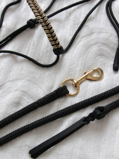 Ensemble Licol/Longe noir/ doré/ beige et popper